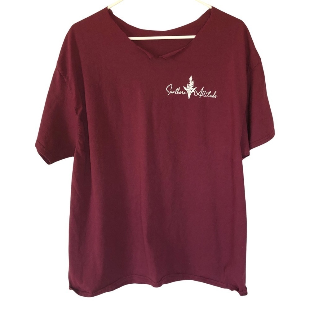 Southern Attitude Burgundy Sassy Quote Shirt - Size: XL